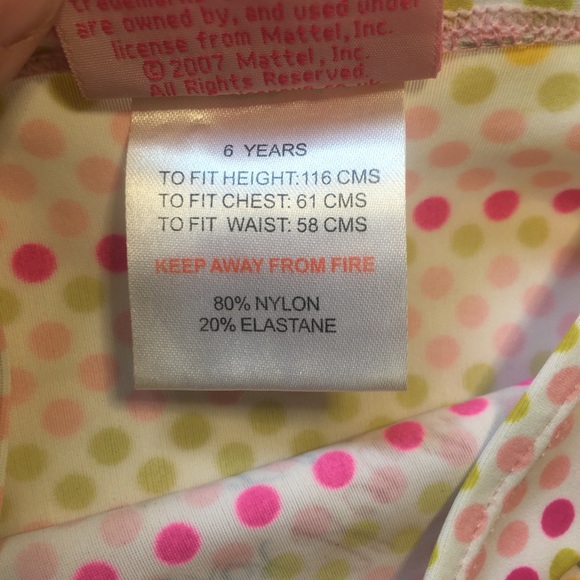 2/$18 Barbie Polkadot Tube Dress Size 6 - Picture 6 of 6